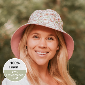 'Vacationer' Reversible Ladies Sun Hat - Poppy / Rosa - 52 - 56cm / S