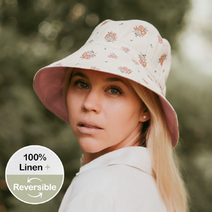 'Vacationer' Reversible Ladies Sun Hat - Primrose / Rosa - 52 - 56cm / S