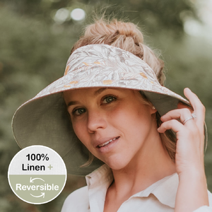 'Voyager' Reversible Ladies Wide-Brimmed Sun Visor - Mallee / Moss - 60 - 64cm / L