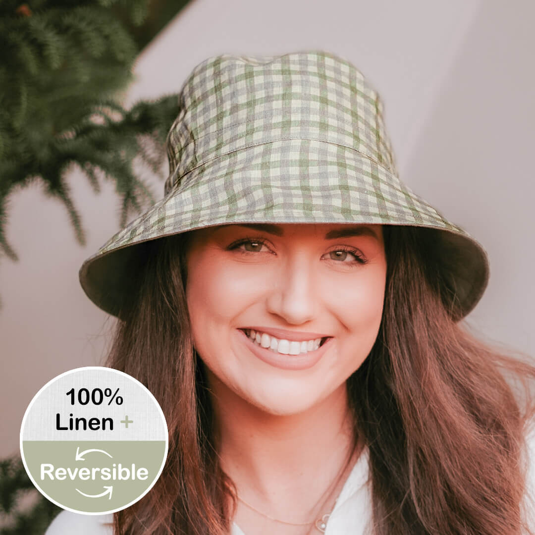 Bedhead Womens Linen Sun Hats - Reversible Sun Hat for Ladies