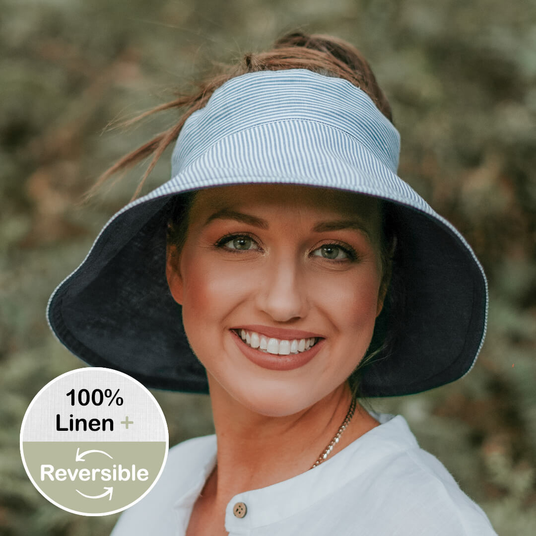 Adjustable Visor for Women, Reversible Sun Visor, Summer Hat for Women M/L
