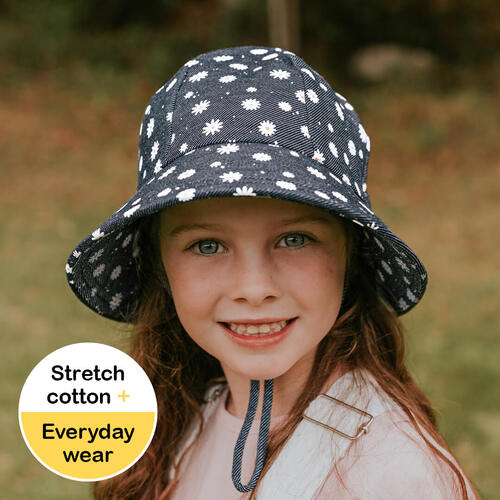 Kids Ponytail Bucket Sun Hat - Floral Dani