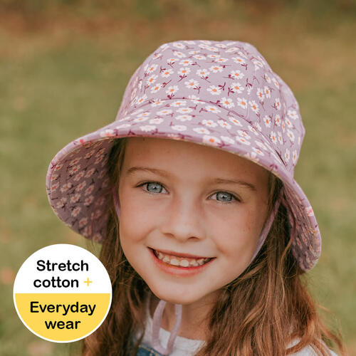 Kids Ponytail Bucket Sun Hat - Floral Lana