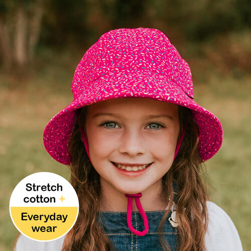 Kids Ponytail Bucket Sun Hat - Sprinkles