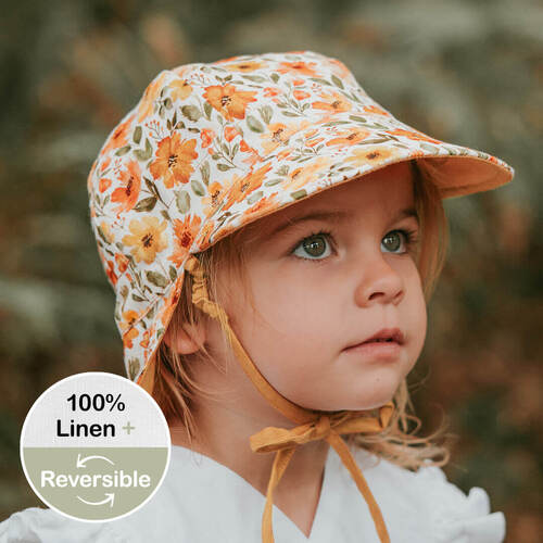  'Lounger' Flap Sun Hat - Margaret / Maize