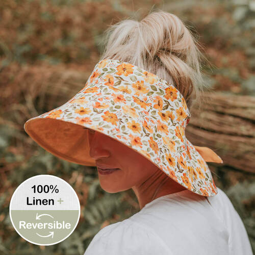  'Voyager' Ladies Wide-Brimmed Sun Visor - Margaret / Maize