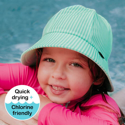 Ponytail Swim Bucket Beach Hat - Andie Stripe