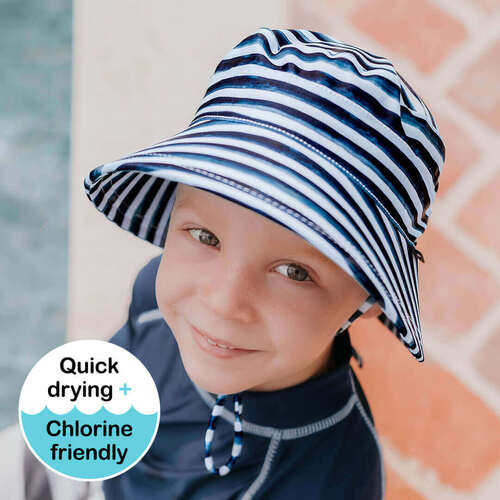 Kids Classic Swim Bucket Beach Hat - Nicki Stripe