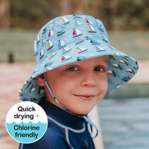 Kids Classic Swim Bucket Beach Hat - Sails