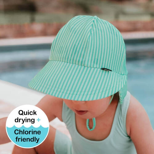 Kids Swim Legionnaire Flap Beach Hat - Andie Stripe