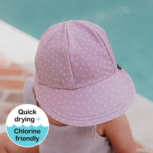 Kids Swim Legionnaire Flap Beach Hat - Lila