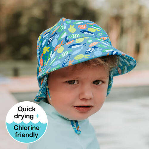 Kids Swim Legionnaire Flap Beach Hat - Pisces