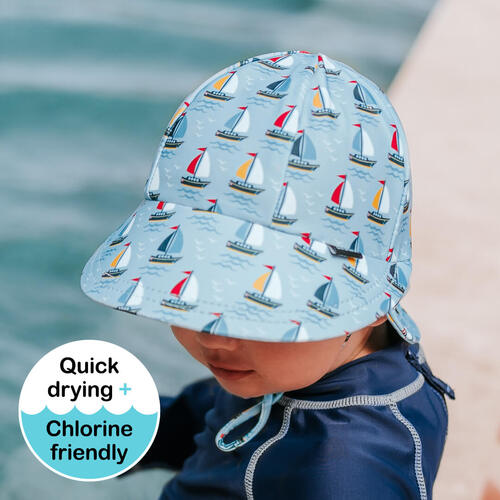 Kids Swim Legionnaire Flap Beach Hat - Sails