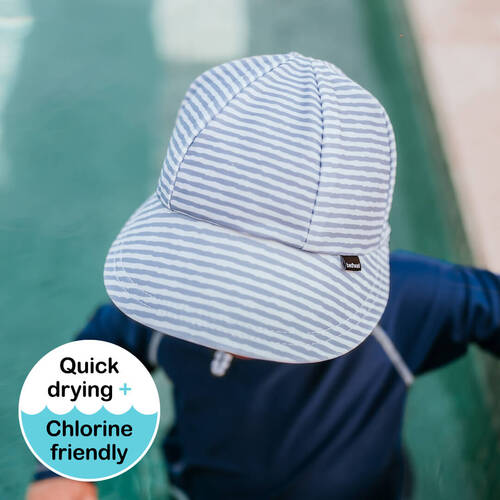 Kids Swim Legionnaire Flap Beach Hat - Stevie Stripe