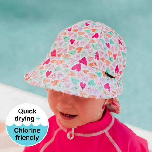 Kids Swim Legionnaire Flap Beach Hat - Sweetheart