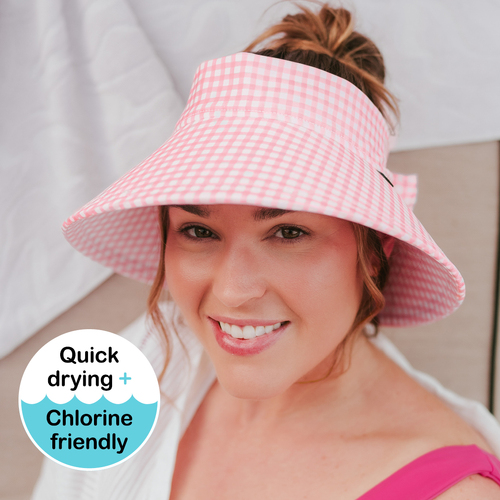 Ladies Wide-Brimmed Swim Visor Beach Hat - Skipper